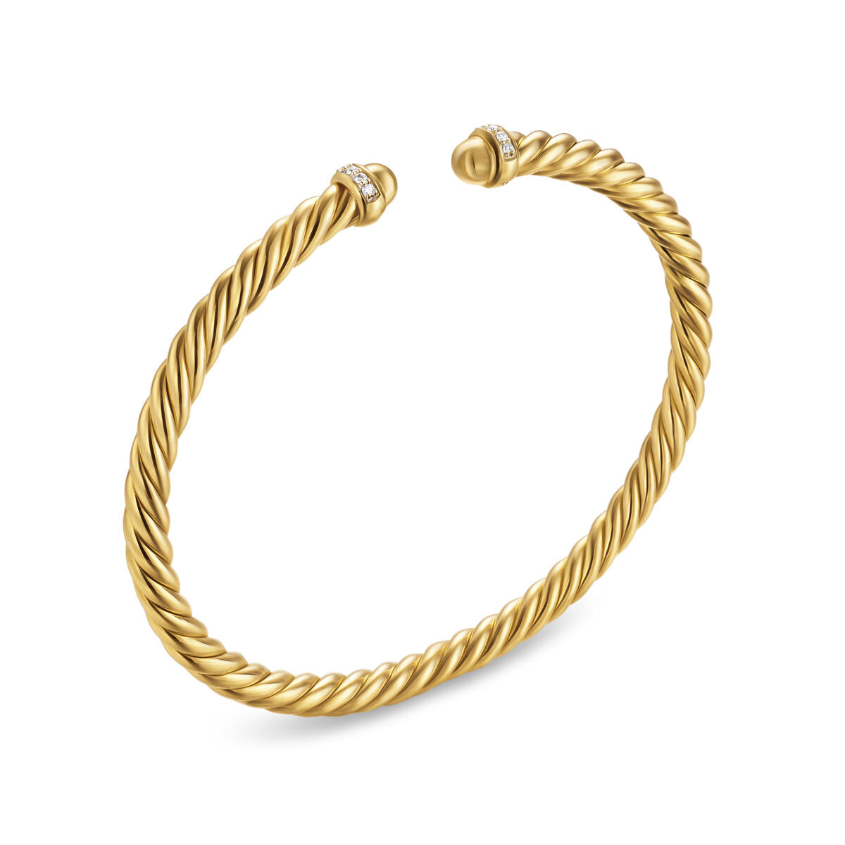 David Yurman Yellow Gold Cablespira Flex Bracelet with Diamonds