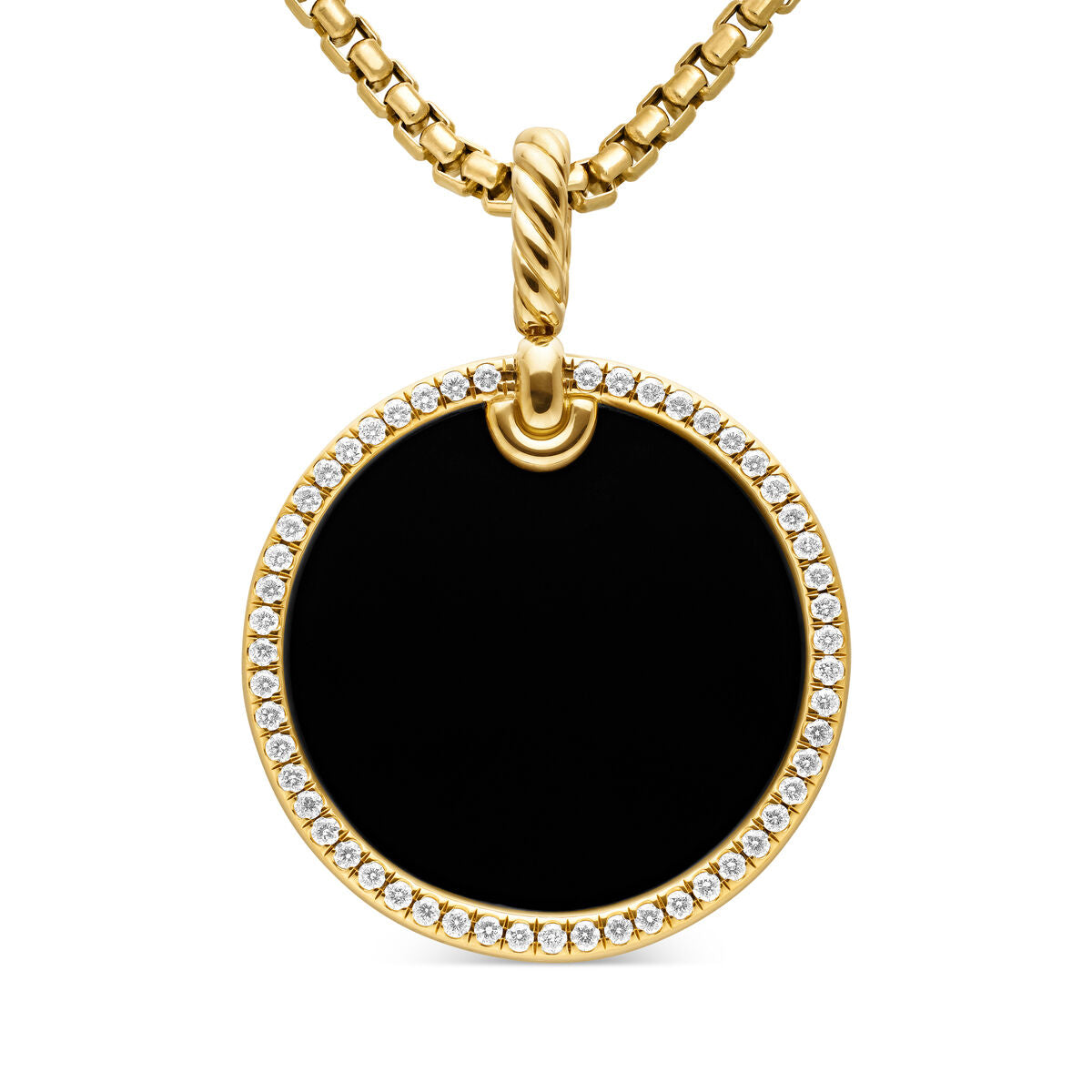 David Yurman Yellow Gold Elements Black Onyx and Diamond Trim Enhancer