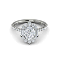 Vlora White Gold Diamond Oval Halo Engagement Ring