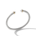 David Yurman Silver and Yellow Gold Classic Cable Silver Dome Bracelet