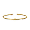 David Yurman Yellow Gold Micro Cablespira Flex Center Diamond Station Bracelet