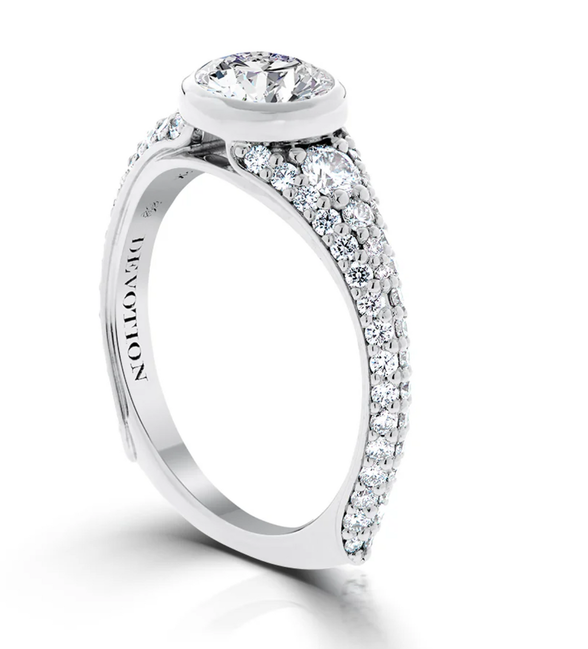 Devotion White Gold Simone Diamond Bezel Engagement Ring Mounting