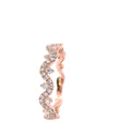 Rose Gold Curve and Dot Diamond Wedding Band