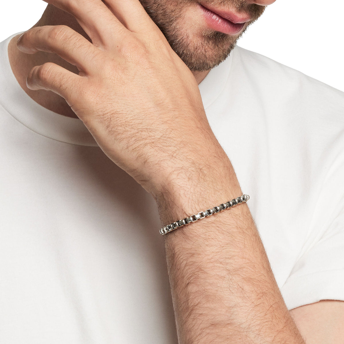David Yurman Sterling Silver Box Chain Bracelet