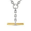 David Yurman Sterling Silver and Yellow Gold Mercer Petite Toggle Necklace with Diamonds