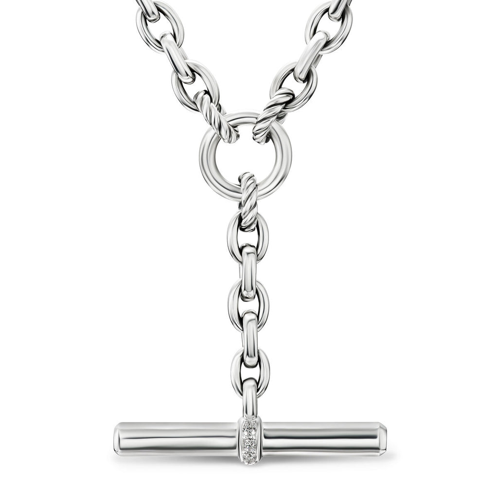 David Yurman Sterling Silver Mercer Petite Toggle Necklace with Diamonds