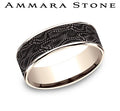 Ammara Stone Rose Gold and Black Tantalum Snakeskin Center Wedding Band