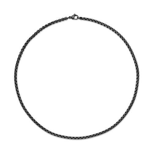 David Yurman Darkened Stainless Steel Sandblast Box Chain