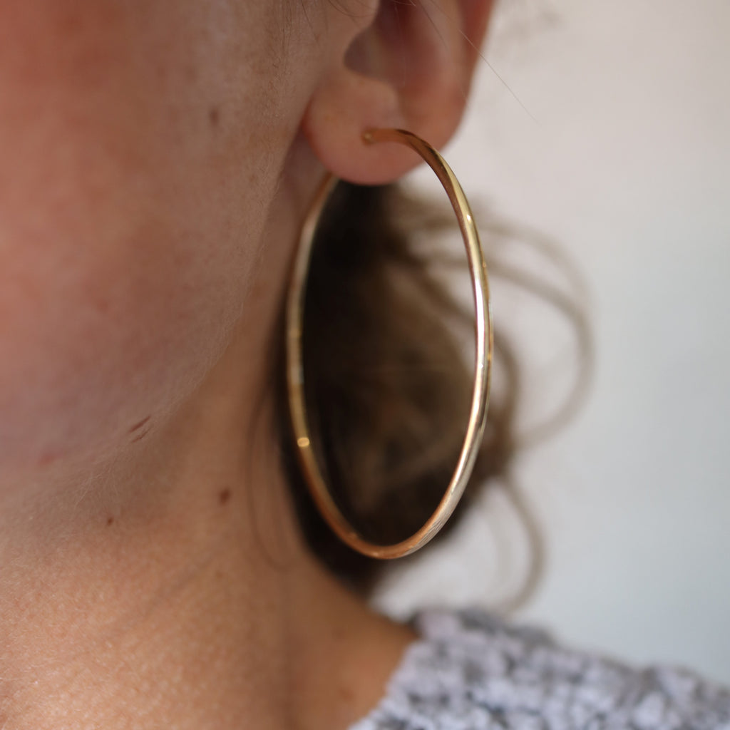 Yellow Gold Large Hoop Earrings