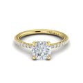 Vlora Yellow Gold Petite Diamond Hidden Halo Engagement Ring Mounting