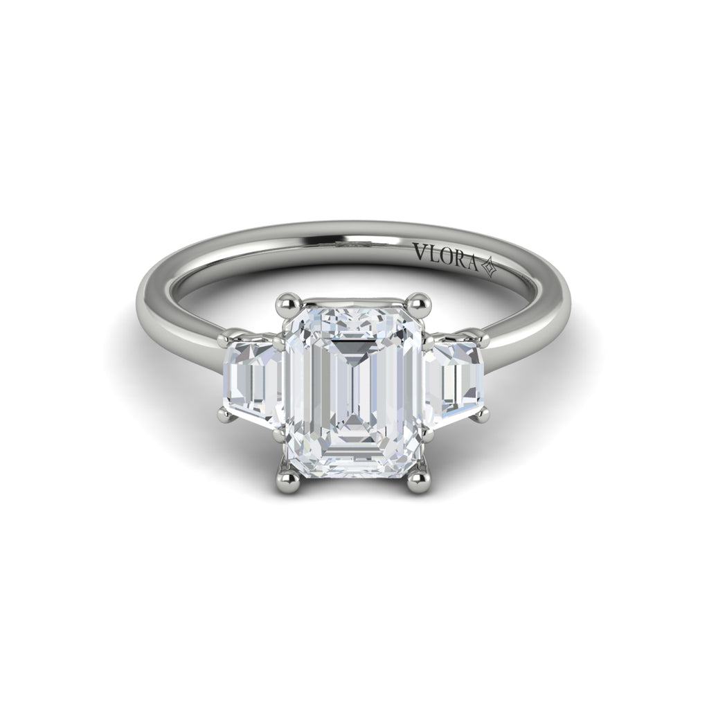 Vlora White Gold Diamond Side Stone Engagement Ring Mounting