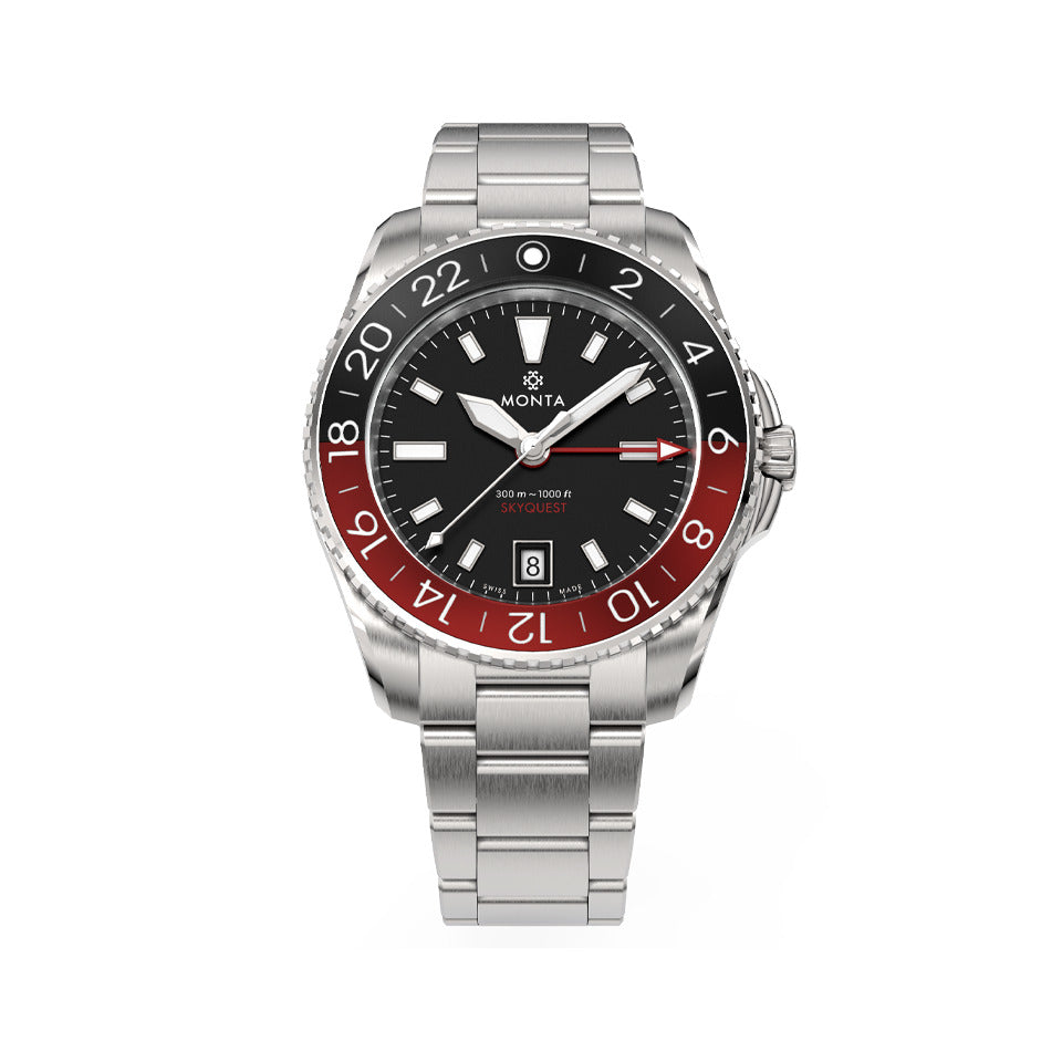MONTA Skyquest Black and Red Swiss Watch