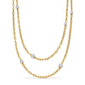 David Yurman Yellow Gold Madison Pave Bead Station Necklace