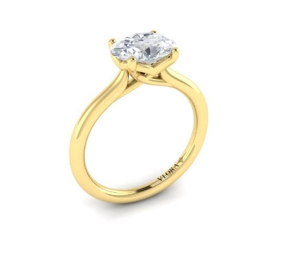 Vlora Yellow Gold Solitaire East - West Engagement Ring Mounting