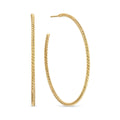 David Yurman Yellow Gold 2 Inch Cable Hoop Earrings