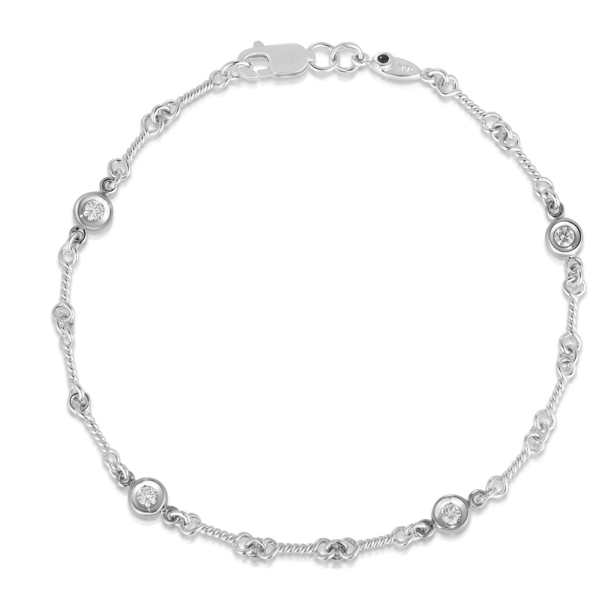 Roberto Coin White Gold Dog Bone Diamond Bracelet