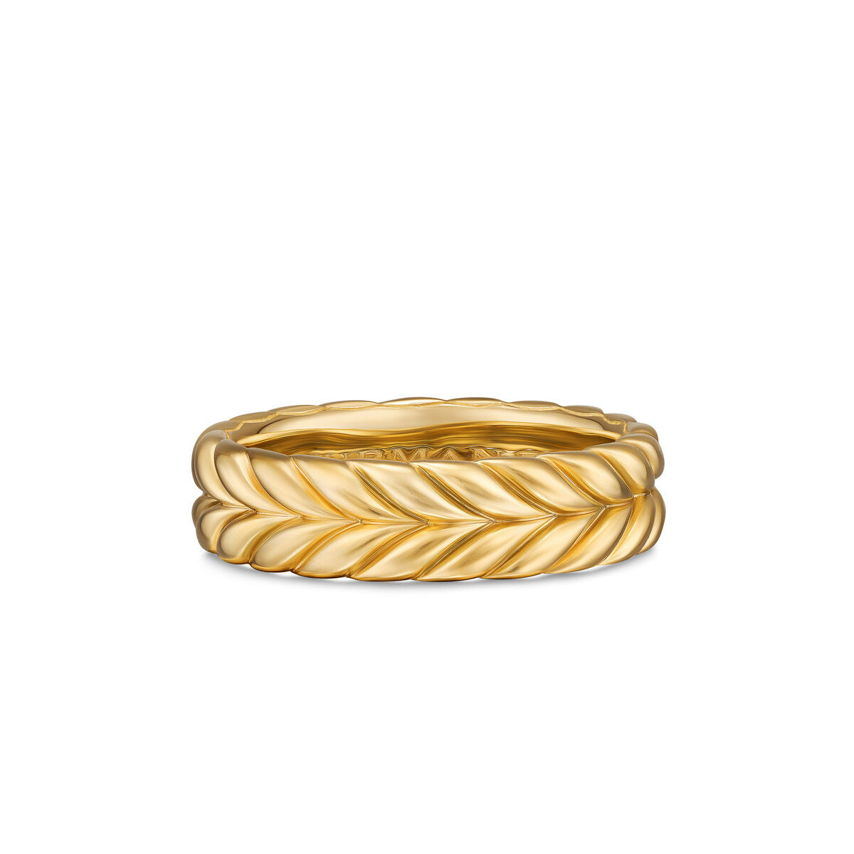 David Yurman Yellow Gold Chevron Band Ring