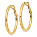 Yellow Gold Polished Omega Back Hoop Earrings