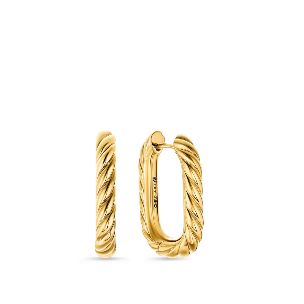 David Yurman Yellow Gold Madison Cable Hoop Earrings