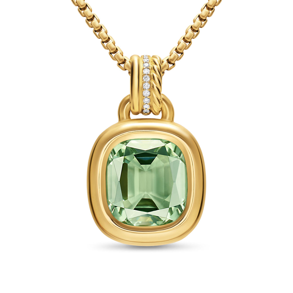 Daivd Yurman Yellow Gold 13 mm Mercer Prasiolite Amulet Enhancer