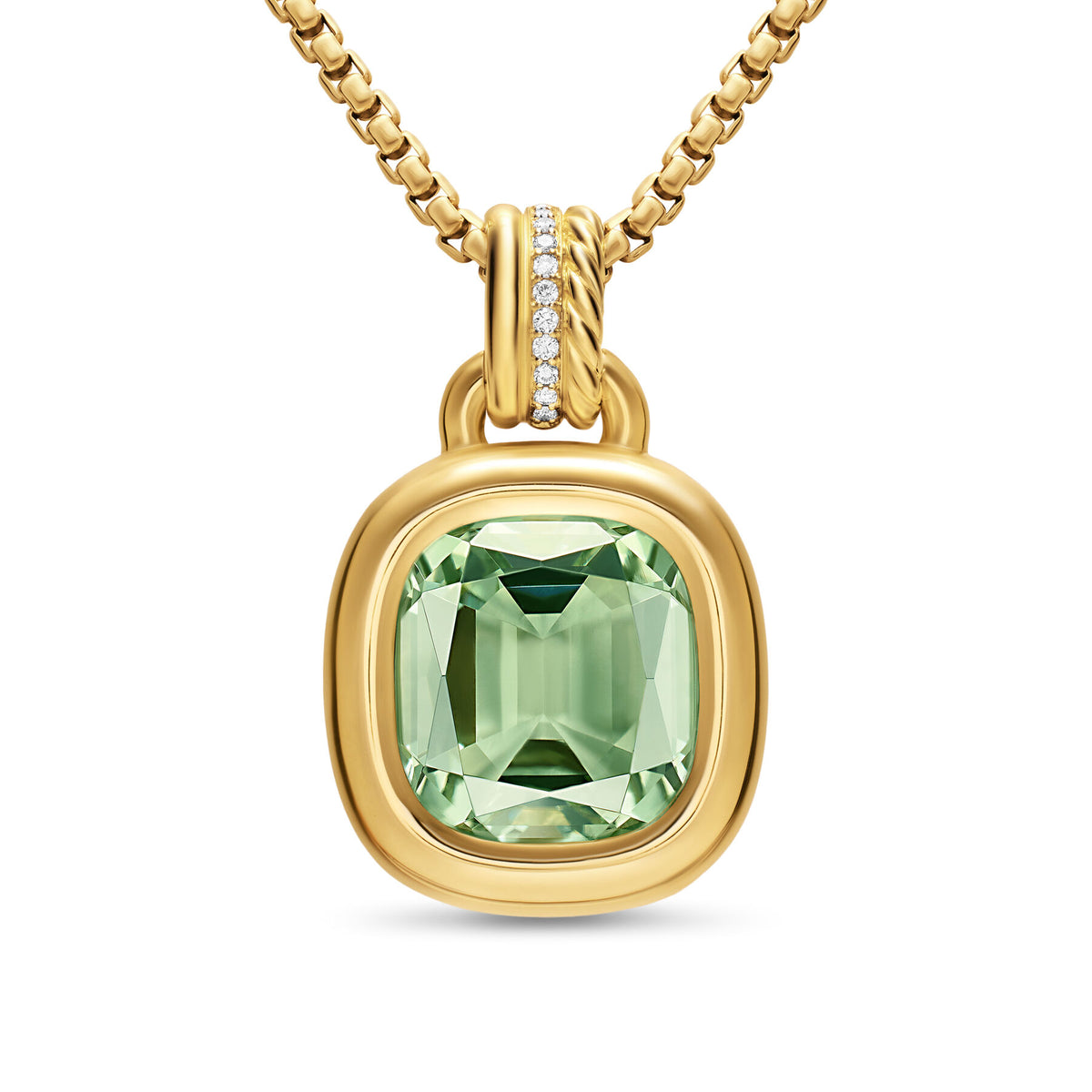 Daivd Yurman Yellow Gold 13 mm Mercer Prasiolite Amulet Enhancer