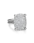 David Yurman Sterling Silver Chatelaine Diamond Elongated Cushion Ring