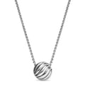 David Yurman Silver Sculpted Cable Pendant Necklace