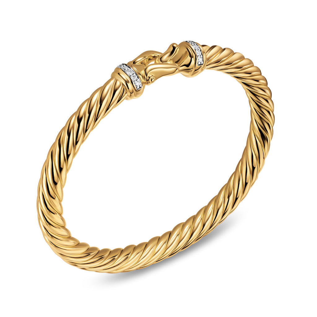 David Yurman Yellow Gold Cablespira Flex Buckle Bracelet