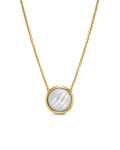David Yurman Sculpted Cable Mother of Pearl Pendant Necklace