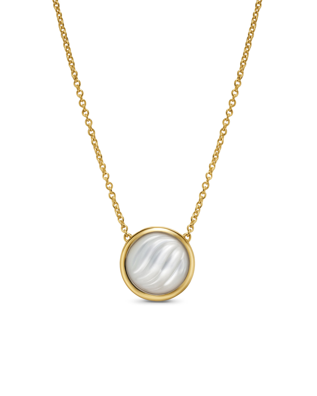 David Yurman Sculpted Cable Mother of Pearl Pendant Necklace