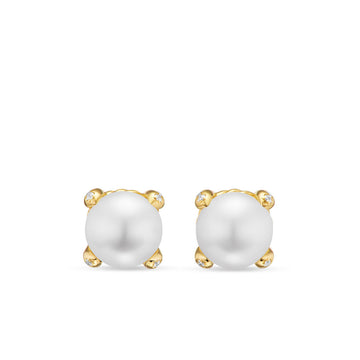 Yellow Gold Pearl Classics Stud Earrings: David Yurman