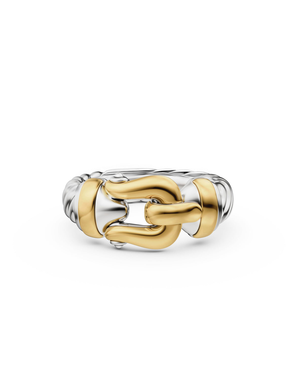 David Yurman Two Tone Buckle Ring Size 7