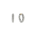 David Yurman Sterling Silver Diamond Huggie Hoop Earrings
