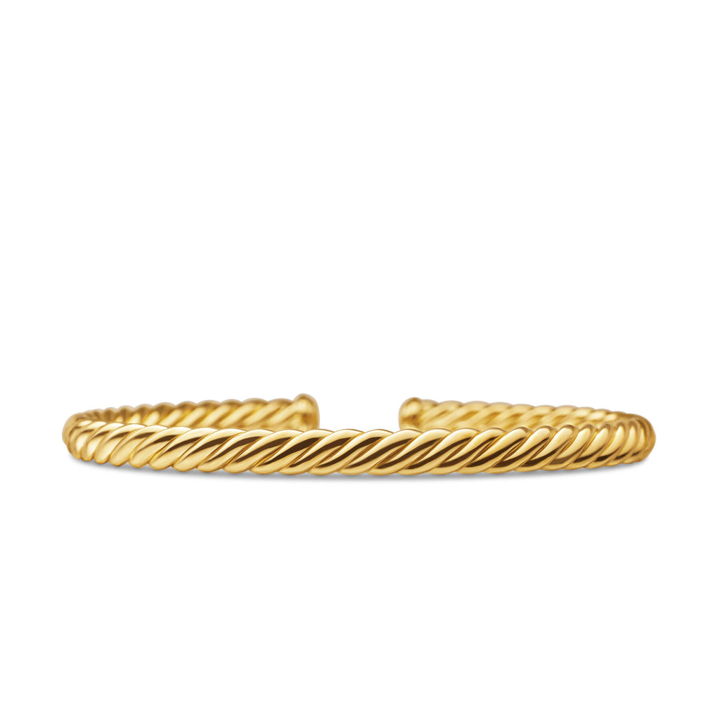 David Yurrman Yellow Gold Oval Cablespira Flex Bracelet Size Medium