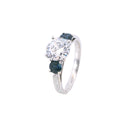 White Gold Blue Sapphire and Diamond Engagement Ring Mounting