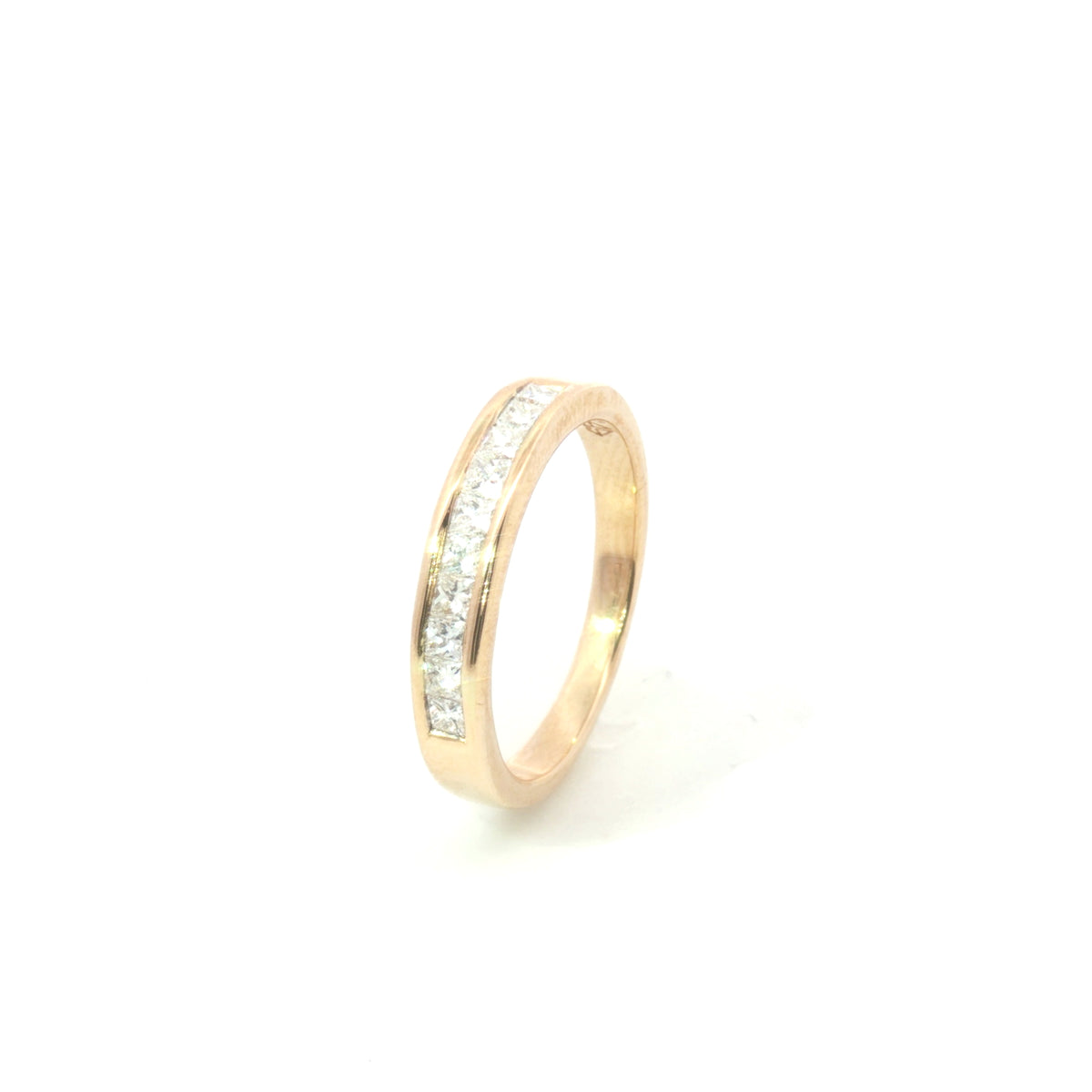 Estate Yellow Gold Channel Set Princess Diamond Ring