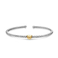 David Yurman Silver and Yellow Gold Micro Cable Flex Heart Bracelet