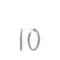 David Yurman Sterling Silver 1 Inch Cable Hoop Earrings