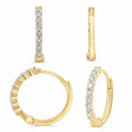 Yellow Gold Petite Diamond Huggie Earrings