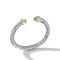 David Yurman Sterling Silver and Yellow Gold Classic Cable Prasiolite Bracelet