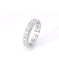 Estate Platinum Beveled Edge Flush Diamond Eternity Band