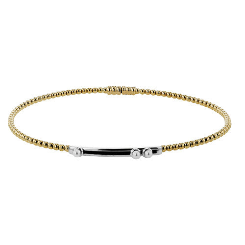 Simon G Yellow Gold Sliding Diamond Bead Bangle Bracelet