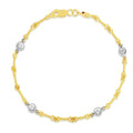 Roberto Coin Yellow Gold Dog Bone Four Station Diamond Bracelet