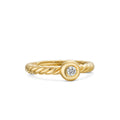 David Yurman Yellow Gold Cable Stone Diamond Ring
