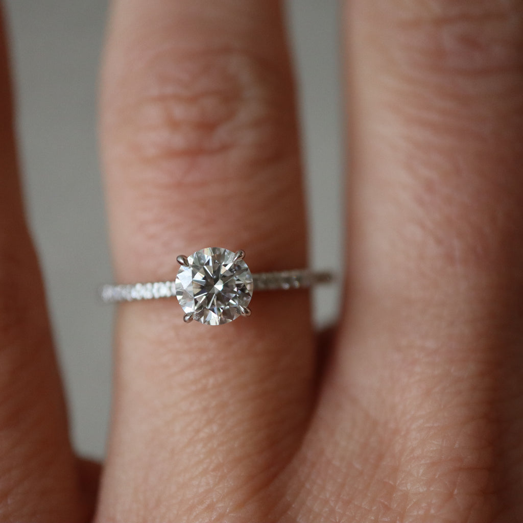 Forevermark Platinum Delicate Icon Diamond Shank Engagement Ring