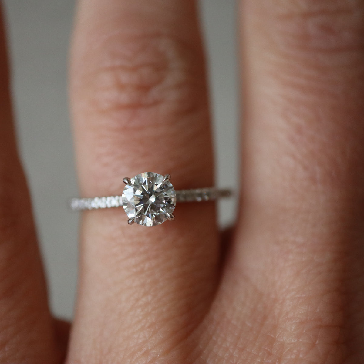 Forevermark Platinum Delicate Icon Diamond Shank Engagement Ring
