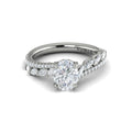Vlora White Gold Marquise Diamond Two Row Engagement Ring Mounting