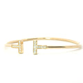 Estate Tiffany Yellow Gold T Diamond Wire Bracelet