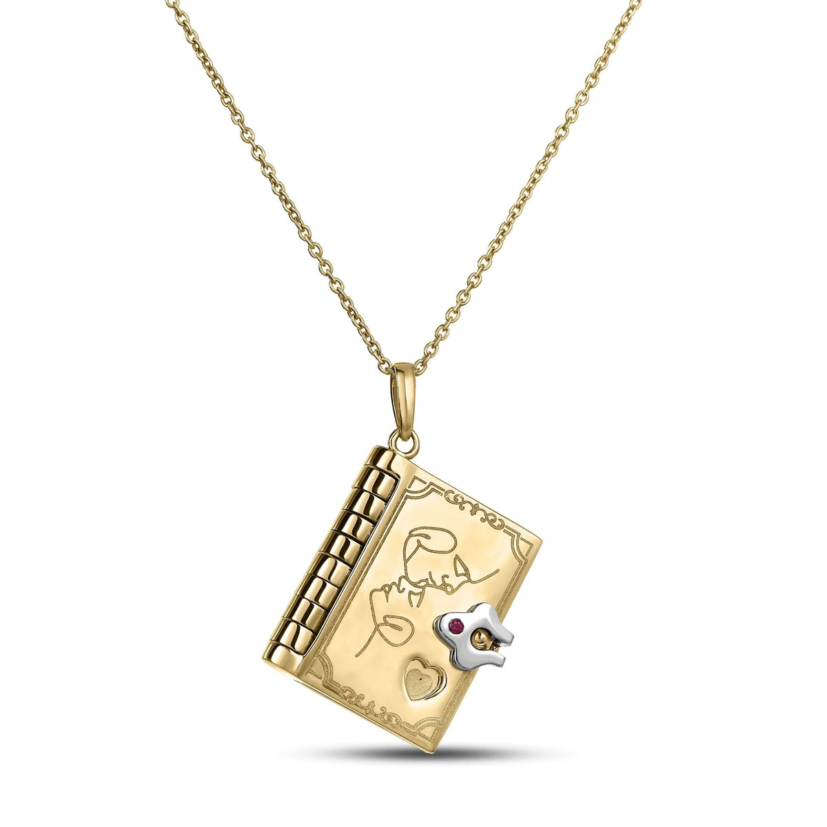 Roberto Coin Yellow Gold Love Book Necklace
