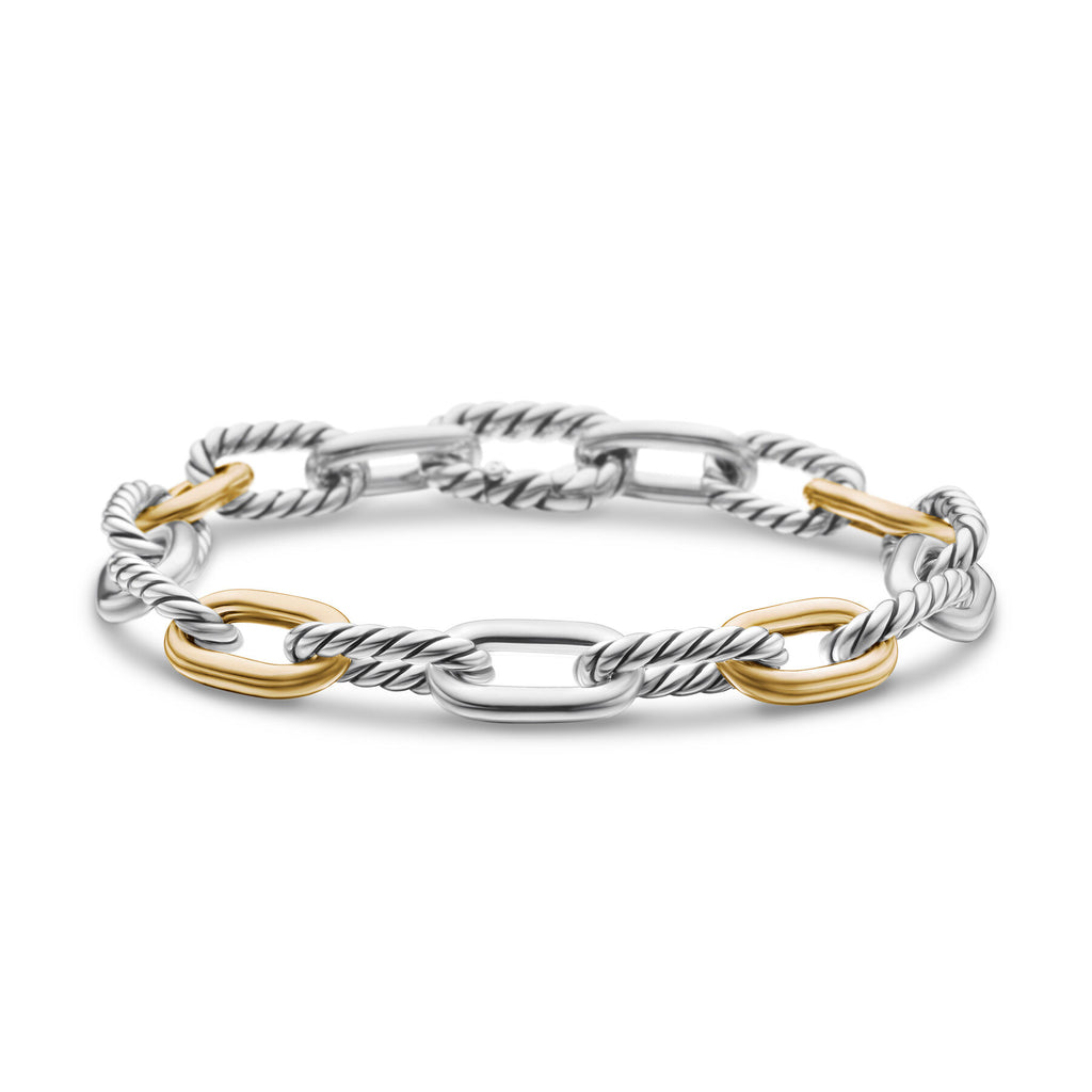 David Yurman Sterling Silver and Yellow Gold Madison Chain Bracelet